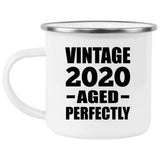 4th Birthday Vintage 2020 Aged Perfectly - 12oz Camping Mug
