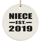Niece Established EST. 2019 - Circle Ornament