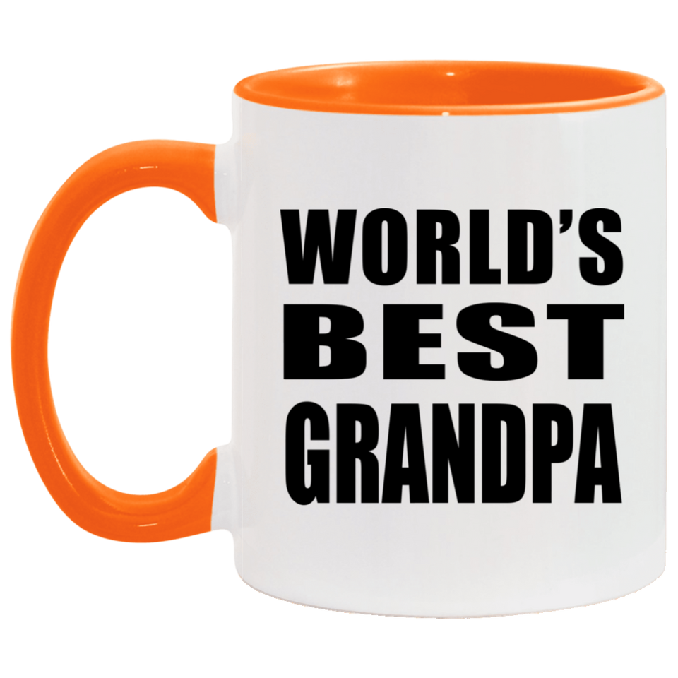 World's Best Grandpa - 11oz Accent Mug Orange