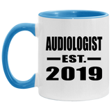 Audiologist Established EST. 2019 - 11oz Accent Mug Blue