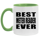 Best Meter Reader Ever - 11oz Accent Mug Green