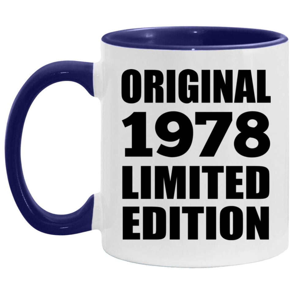 46th Birthday Original 1978 Limited Edition - 11oz Accent Mug Purple