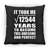 112th Birthday Took Square Root of 12544 Years To Awesome - Throw Pillow Black