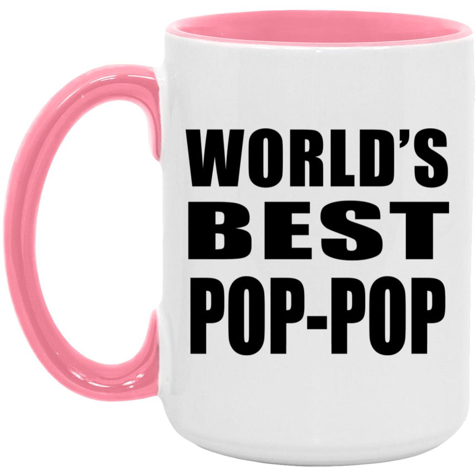 World's Best Pop-Pop - 15oz Accent Mug Pink