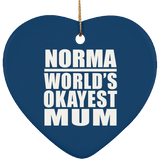 Norma World's Okayest Mum - Heart Ornament