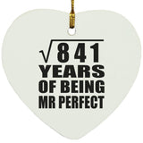 29th Anniversary Square Root of 841 Years of Mr Perfect - Heart Ornament