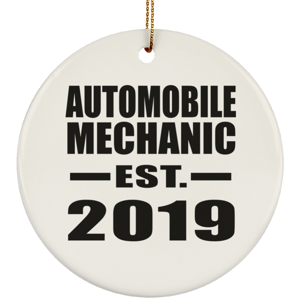 Automobile Mechanic Established EST. 2019 - Circle Ornament