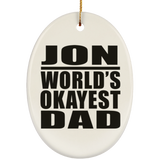 Jon World's Okayest Dad - Oval Ornament