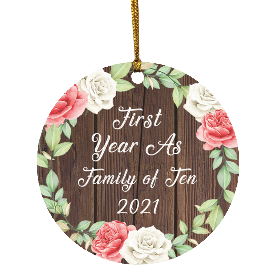 First Year As Family of Ten 2021 - Circle Ornament A