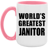 World's Greatest Janitor - 15oz Accent Mug Pink