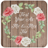 First Year As Mr & Mrs Fox - Drink Coaster B