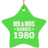 44th Anniversary Mr & Mrs Since 1980 - Star Ornament