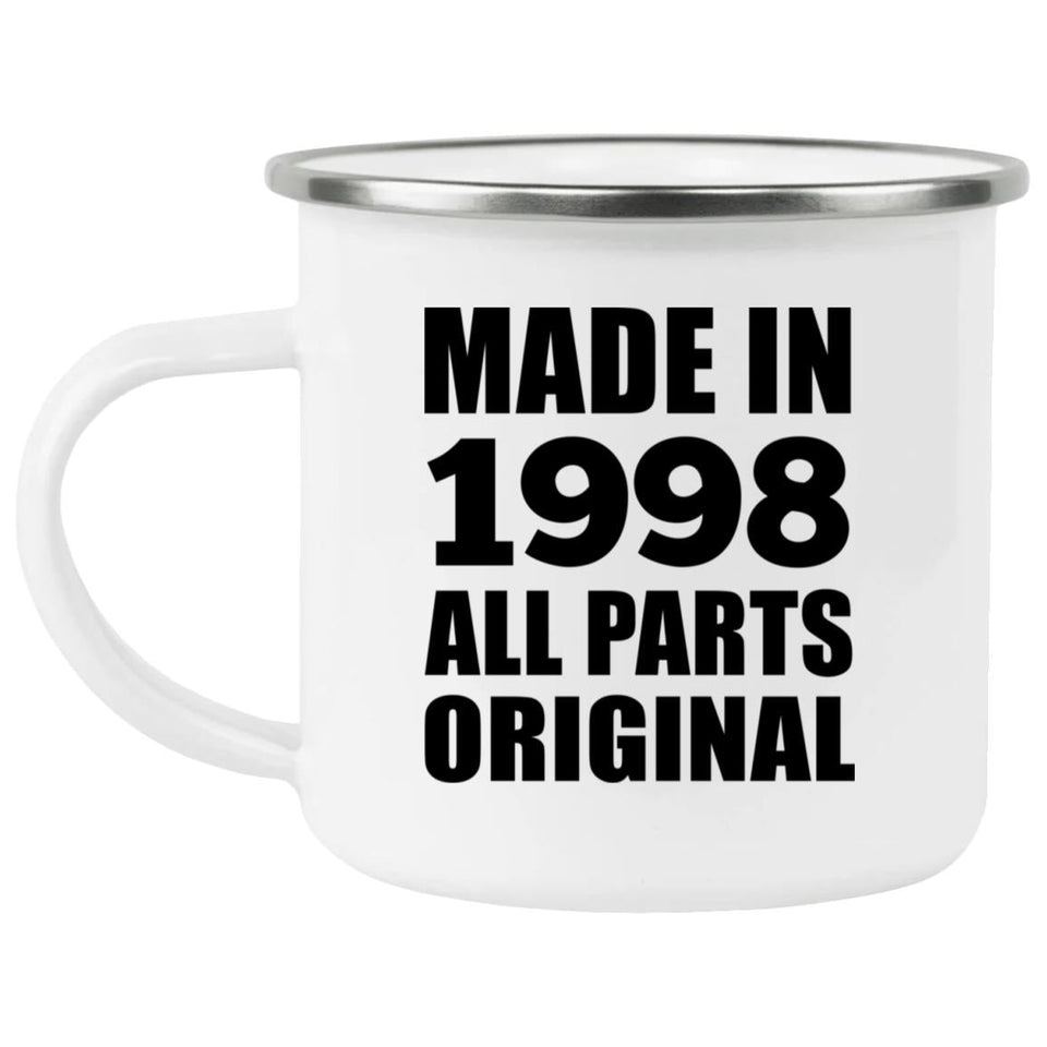 26th Birthday Made in 1998 All Parts Original - 12oz Camping Mug