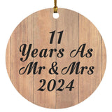 11 Years As Mr & Mrs 2024 - Circle Ornament C