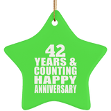 Happy 42nd Anniversary 42 Years & Counting - Star Ornament