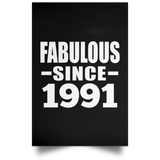 33rd Birthday Fabulous Since 1991 - Poster Portrait