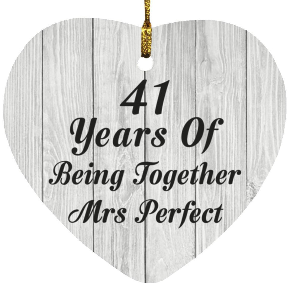 41st Anniversary 41 Years Of Being Mrs Perfect - Heart Ornament F