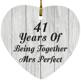 41st Anniversary 41 Years Of Being Mrs Perfect - Heart Ornament F