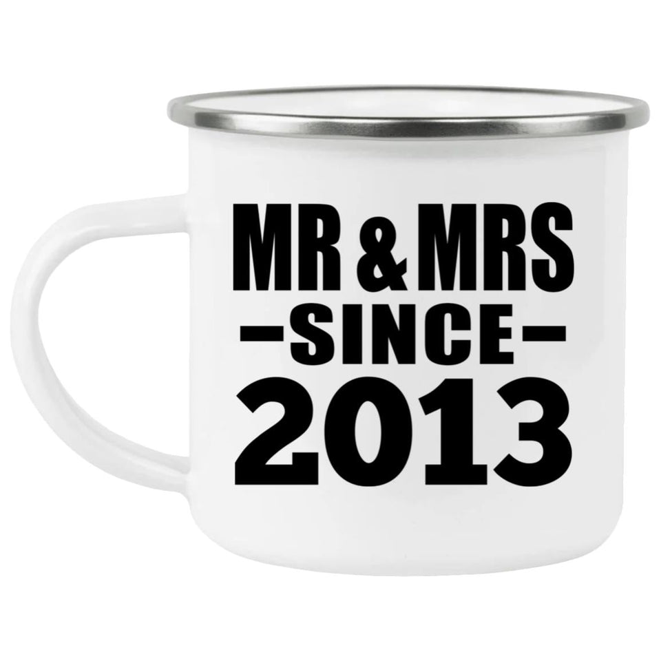 11th Anniversary Mr & Mrs Since 2013 - 12oz Camping Mug