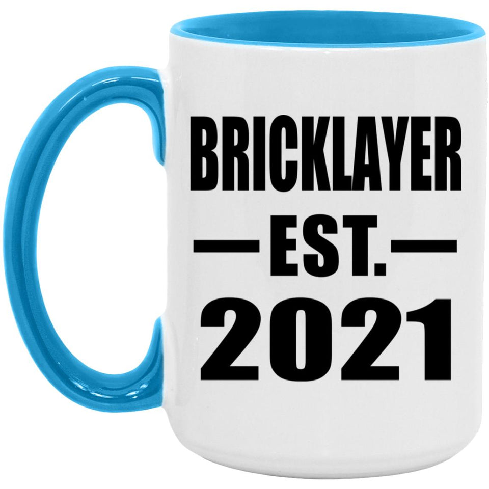 Bricklayer Established EST. 2021 - 15oz Accent Mug Blue