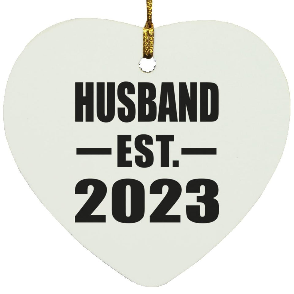 Husband Established EST. 2023 - Heart Ornament