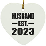 Husband Established EST. 2023 - Heart Ornament