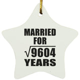 98th Anniversary Married For Square Root of 9604 Years - Star Ornament