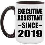 Executive Assistant Since 2019 - 15oz Accent Mug Black