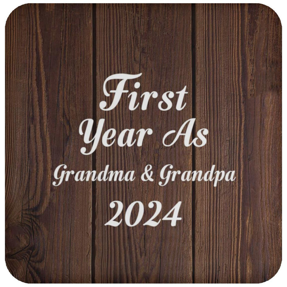 First Year As Grandma & Grandpa 2024 - Drink Coaster D