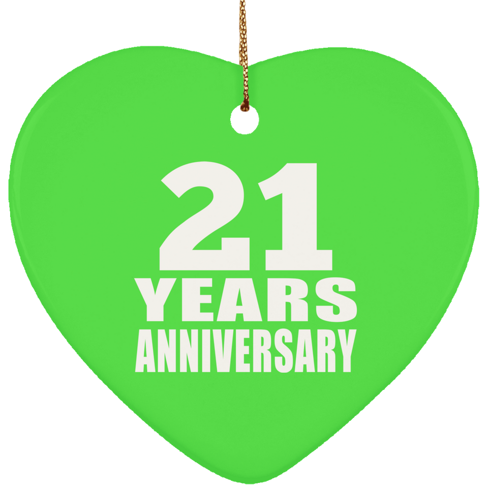 21st Anniversary 21 Years - Heart Ornament