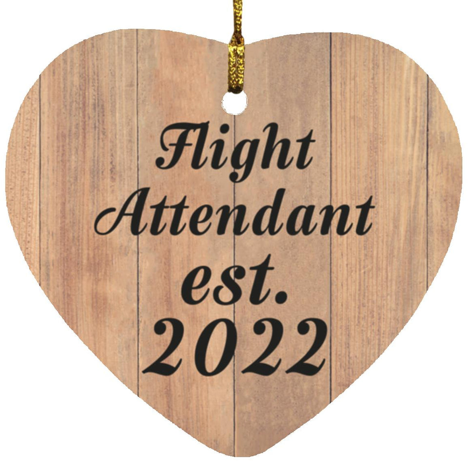 Flight Attendant Established Est. 2022 - Heart Ornament C