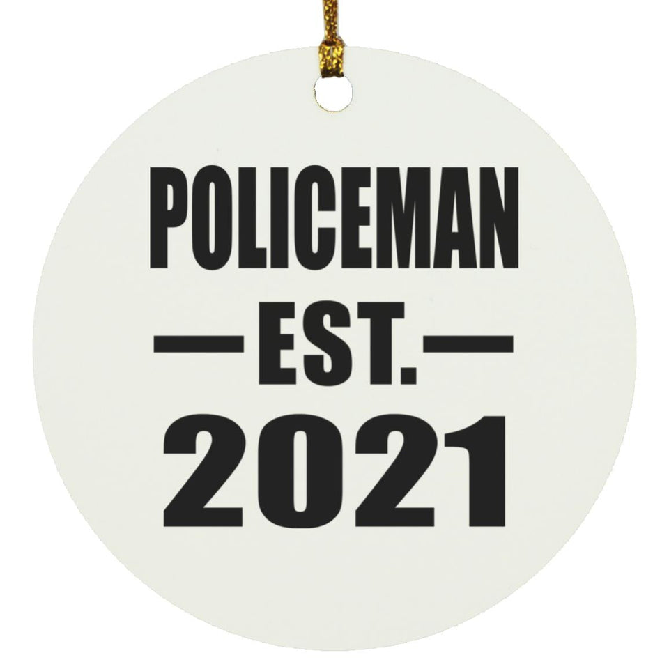 Policeman Established EST. 2021 - Circle Ornament
