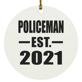 Policeman Established EST. 2021 - Circle Ornament
