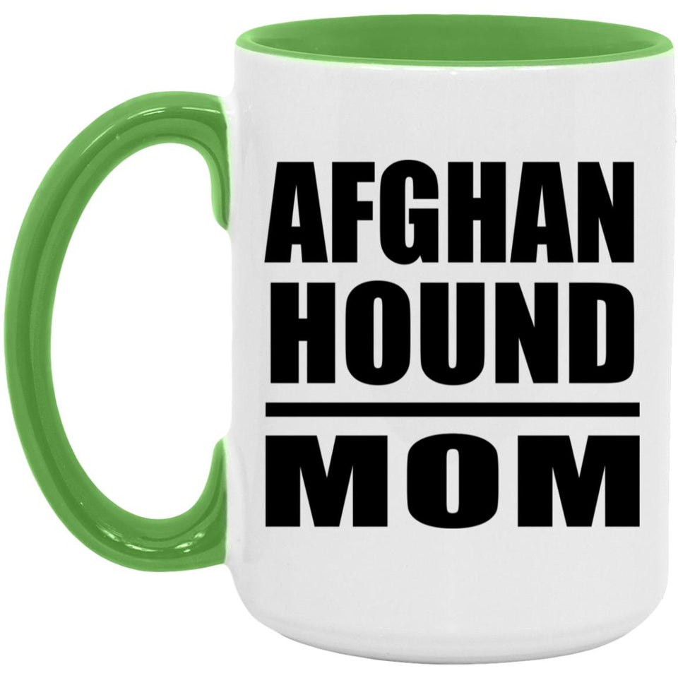 Afghan Hound Mom - 15oz Accent Mug Green