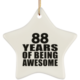 88th Birthday 88 Years Of Being Awesome - Star Ornament