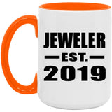 Jeweler Established EST. 2019 - 15oz Accent Mug Orange