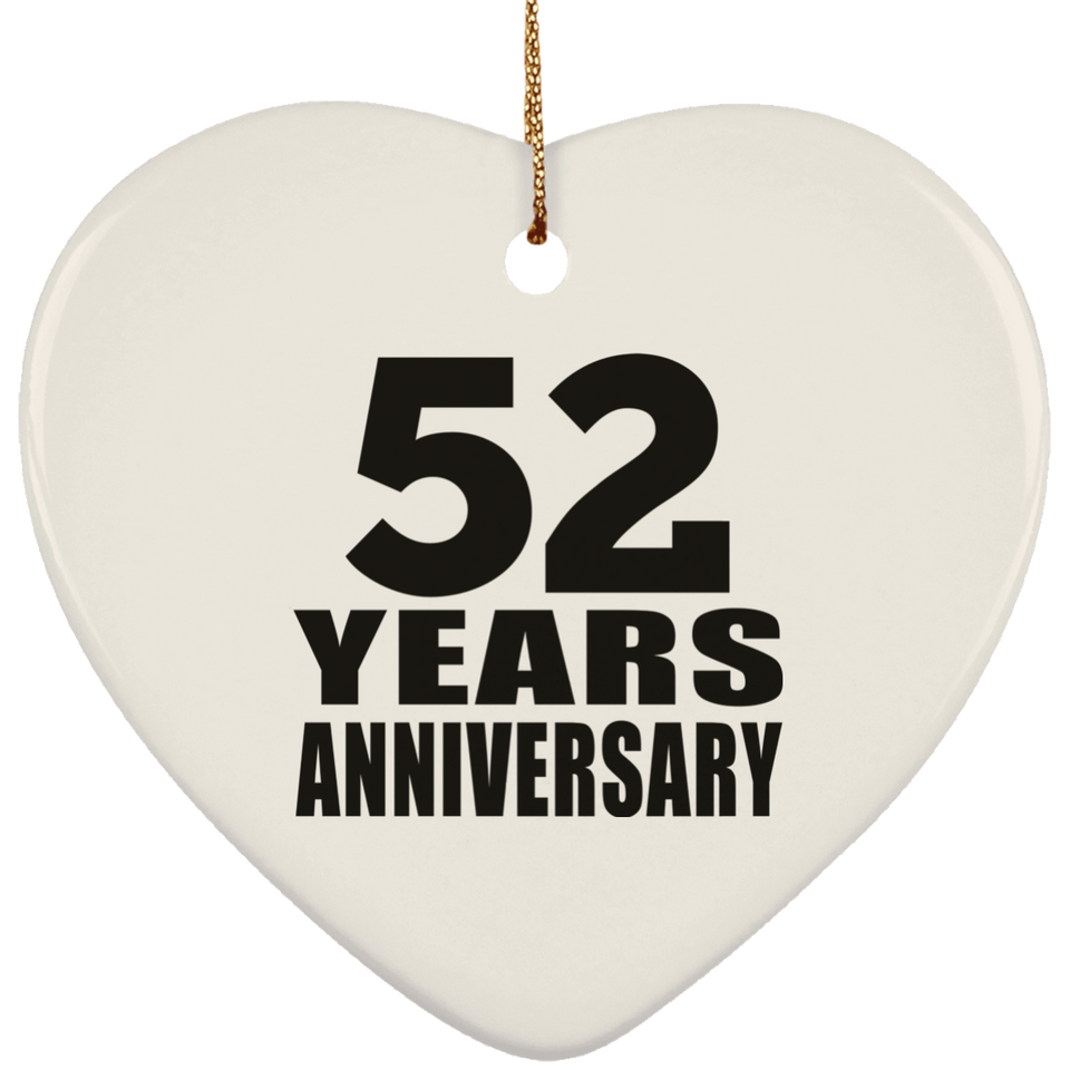 52nd Anniversary 52 Years - Heart Ornament