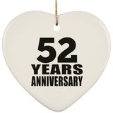 52nd Anniversary 52 Years - Heart Ornament
