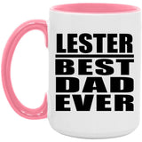 Lester Best Dad Ever - 15oz Accent Mug Pink