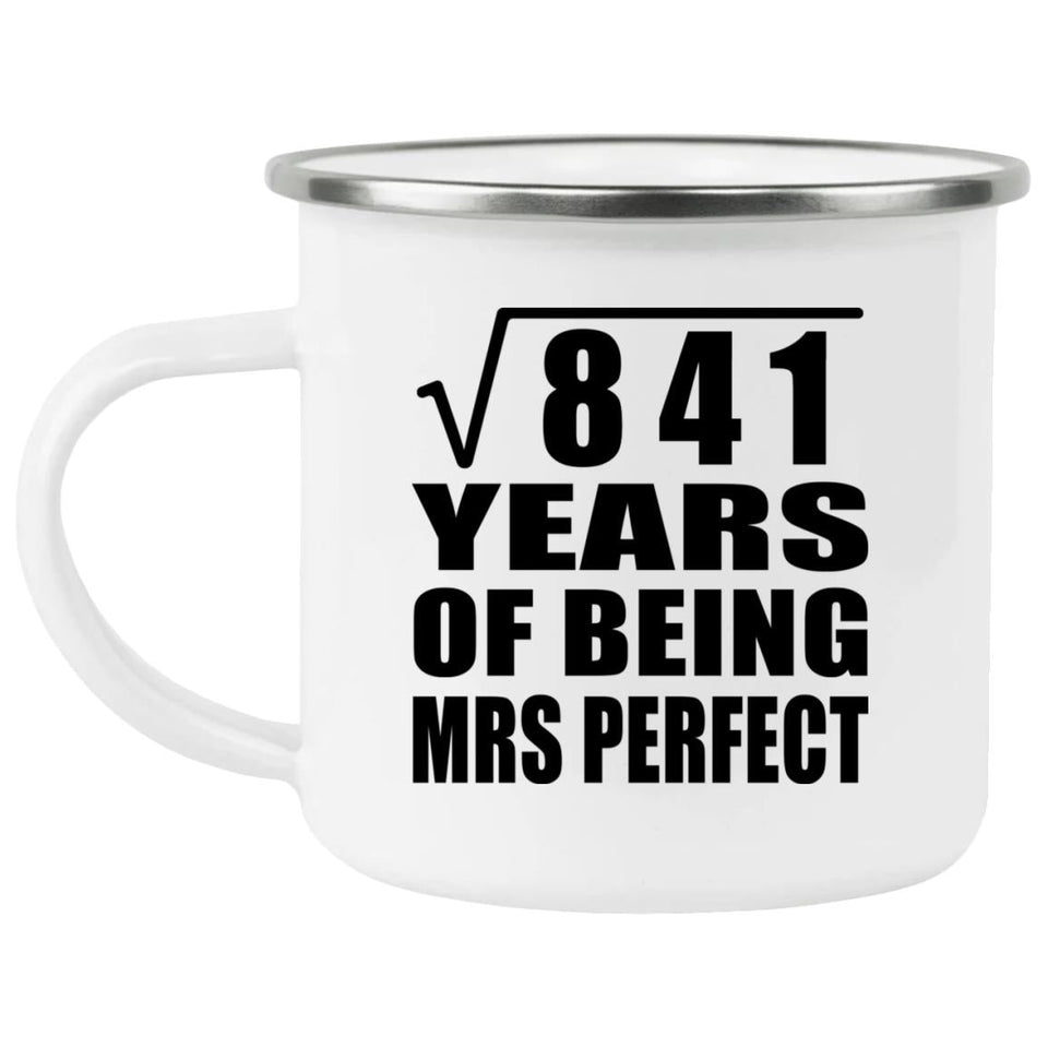 29th Anniversary Square Root of 841 Years of Mrs Perfect - 12oz Camping Mug