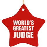 World's Greatest Judge - Star Ornament