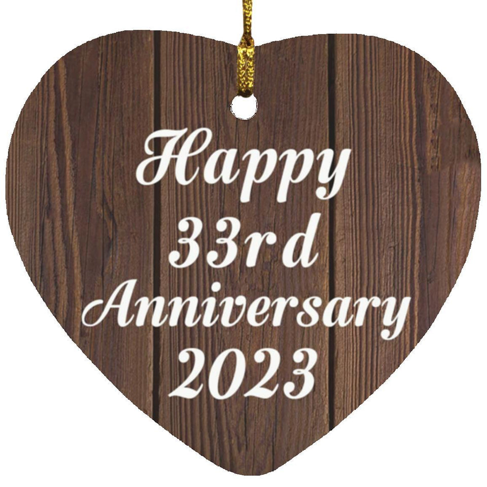 Happy 33rd Anniversary 2023 - Heart Ornament D