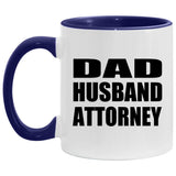 Dad Husband Attorney - 11oz Accent Mug Purple