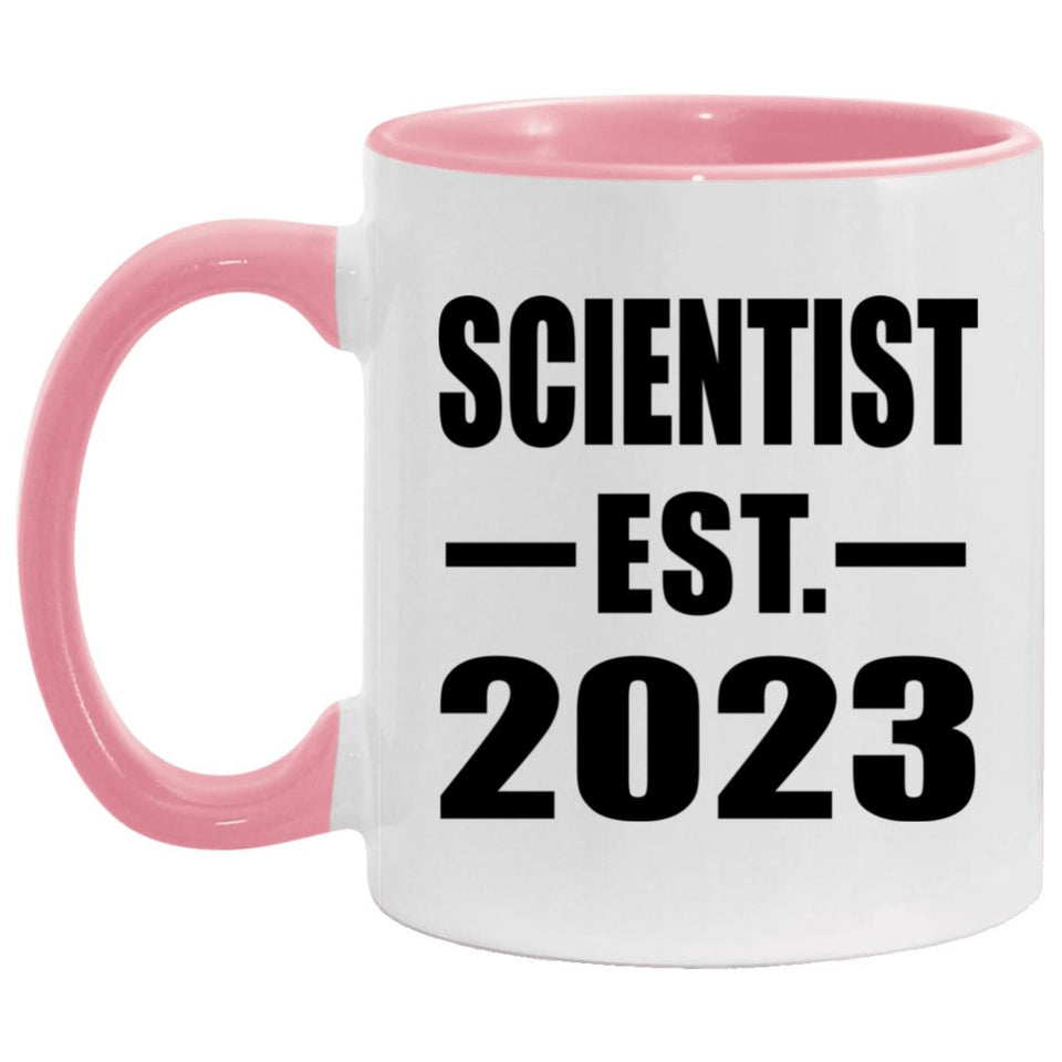 Scientist Established EST. 2023 - 11oz Accent Mug Pink