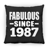 37th Birthday Fabulous Since 1987 - Throw Pillow Black