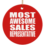 Most Awesome Sales Representative - Circle Ornament