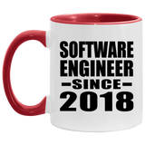 Software Engineer Since 2018 - 11oz Accent Mug Red