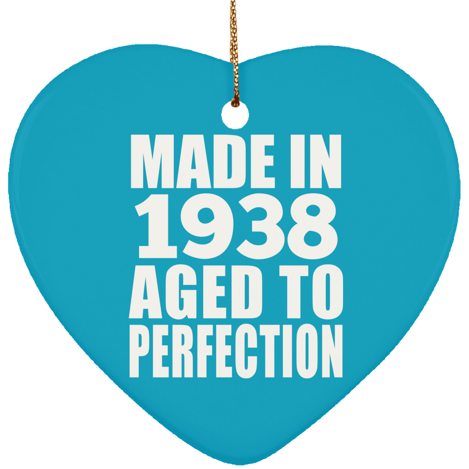85th Birthday Made In 1938 Aged to Perfection - Heart Ornament