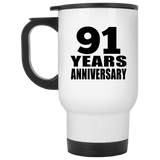 91st Anniversary 91 Years - White Travel Mug