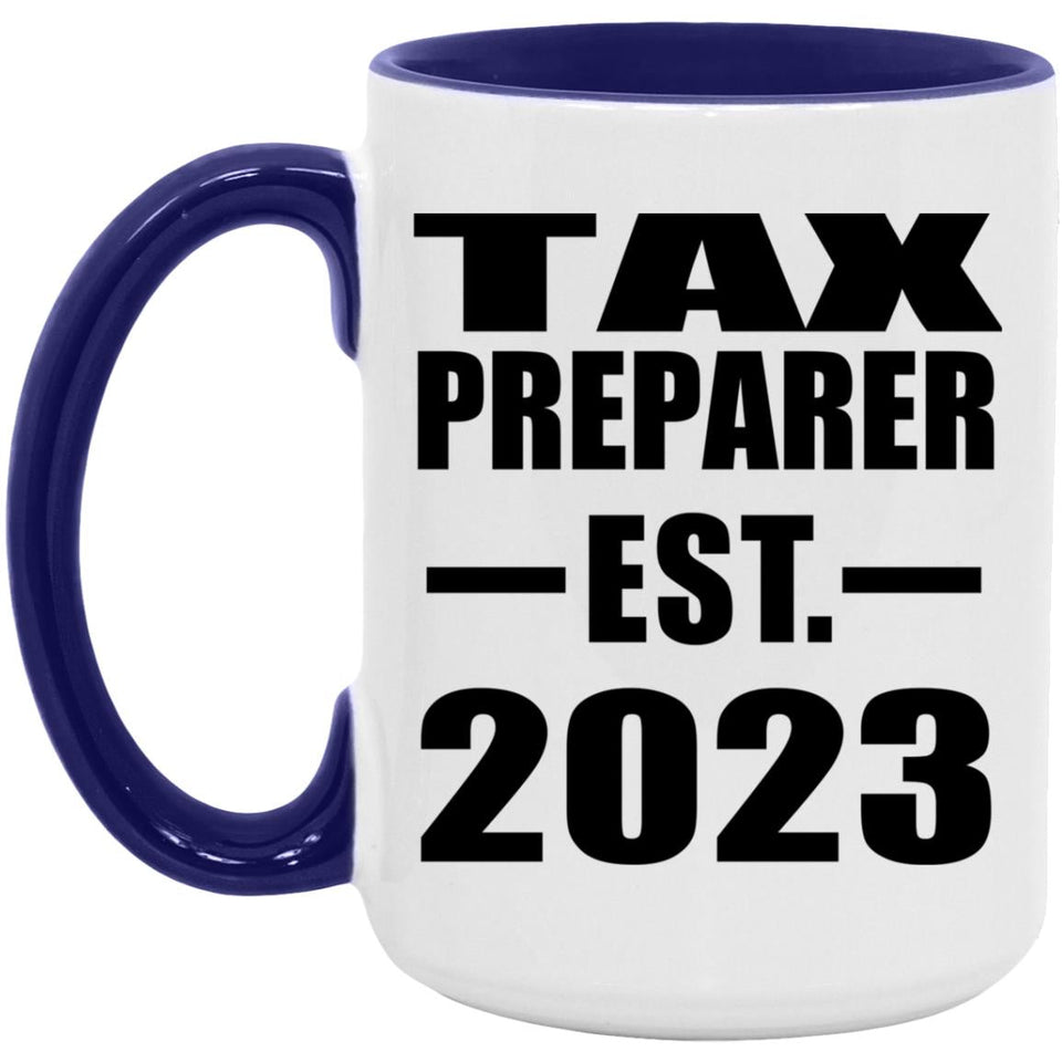 Tax Preparer Established EST. 2023 - 15oz Accent Mug Purple